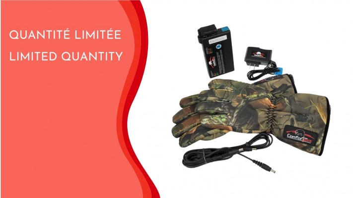 Special camo heated gloves kit with battery and charger